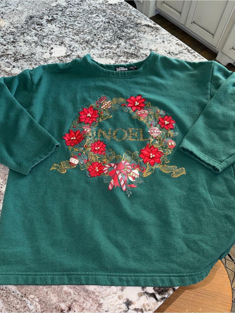 Vintage Christmas Noel poinsettias beaded & embroidered w sequins 14/16 women’s
